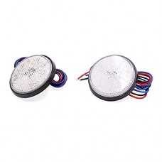 Meiyiu LED Round Motorcycle Scooter Reflector Tail Brake Turn Signal Light Lamp Red Light White Shell 2Pcs - B07GH18FFN